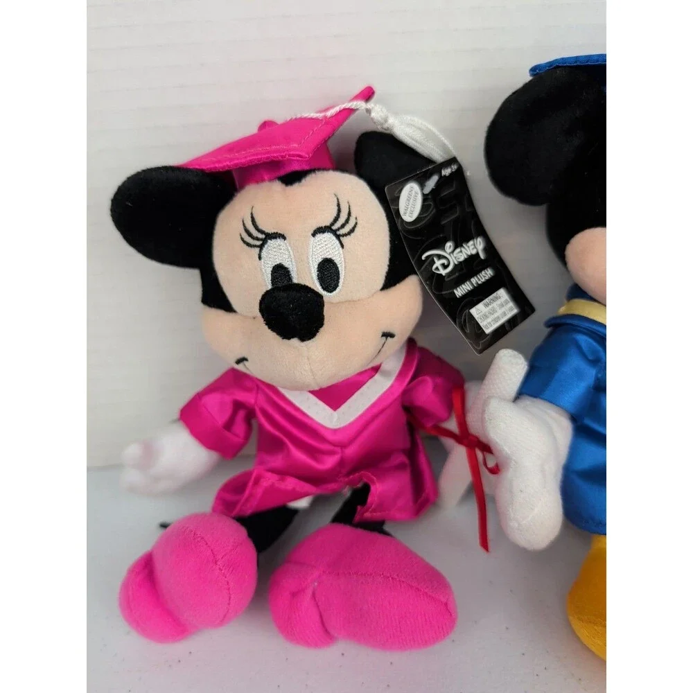 NWT Disney Mickey Mouse & Minnie Mouse  graduation 8.5” plush